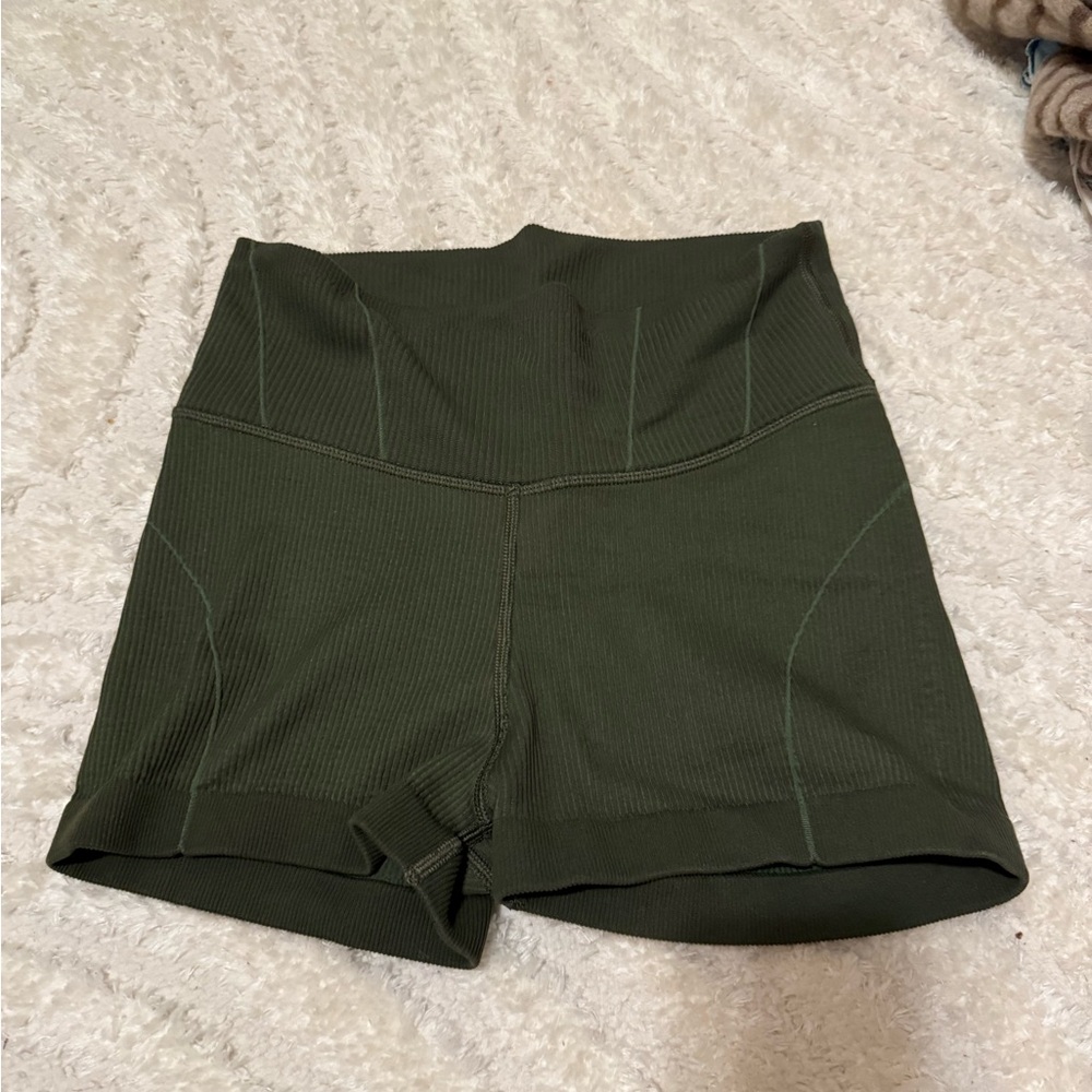 American Eagle Outfitters Dark Green High-Waisted Shorts